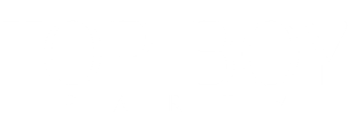 Logotipo de Top Boy Party, cliente de Space Moon Creative